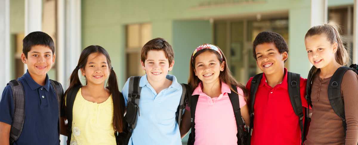 Pre teen children at school