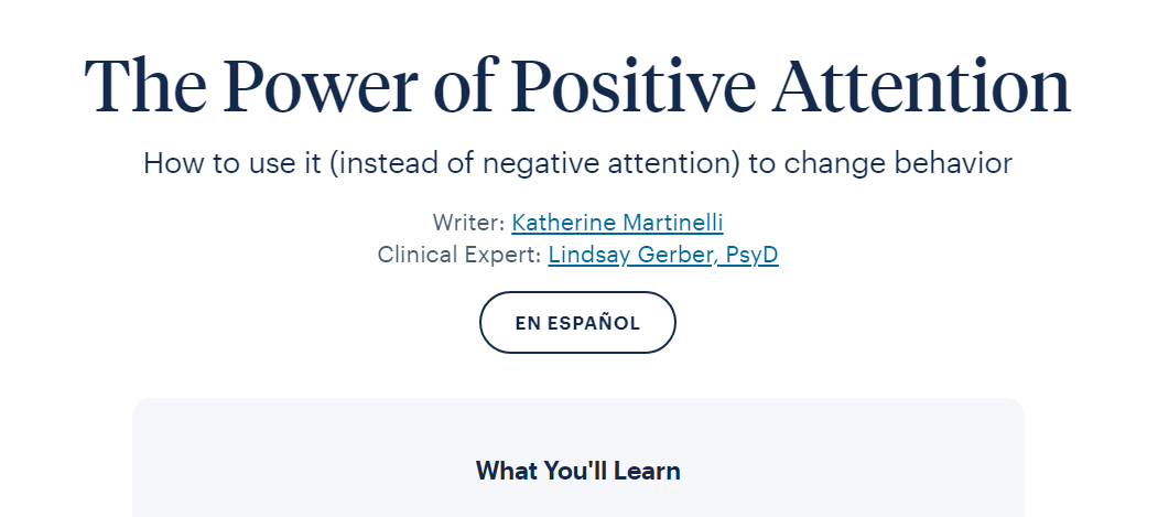 The Power of Positive Attention